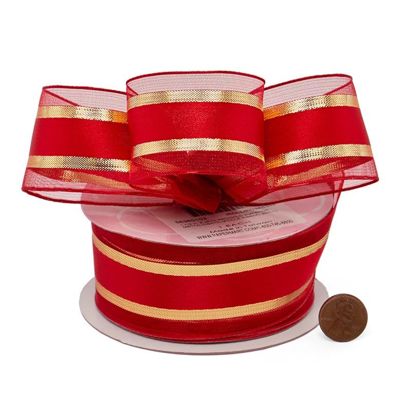 Metallic Edged Satin Center Ribbon