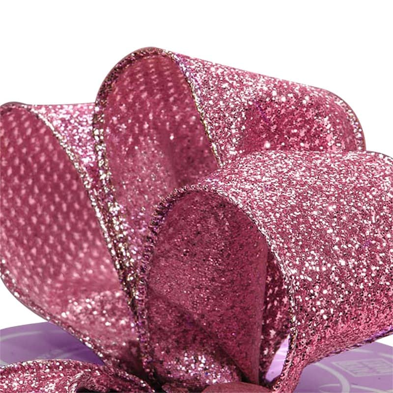 Pink Christmas Ribbon Garland - 2 1/2 Inch X 10 Yards Thick Wired Ho