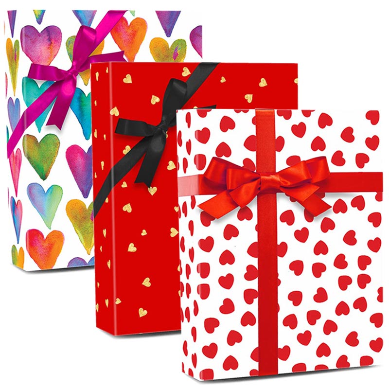 Bright Heart Wrapping Paper, Valentine Wrapping Paper, Wrapping