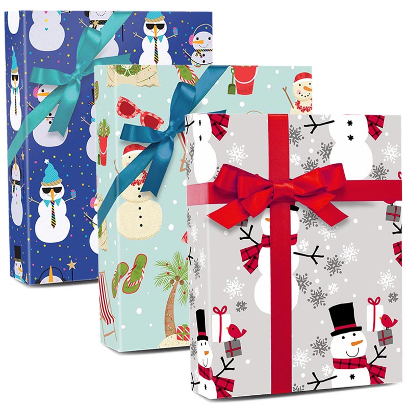 4 x 10m Christmas Wrapping Paper Rolls - Kids  Snowman/Santa/Penguin/Reindeer by Swoosh Supplies : :  Stationery & Office Supplies