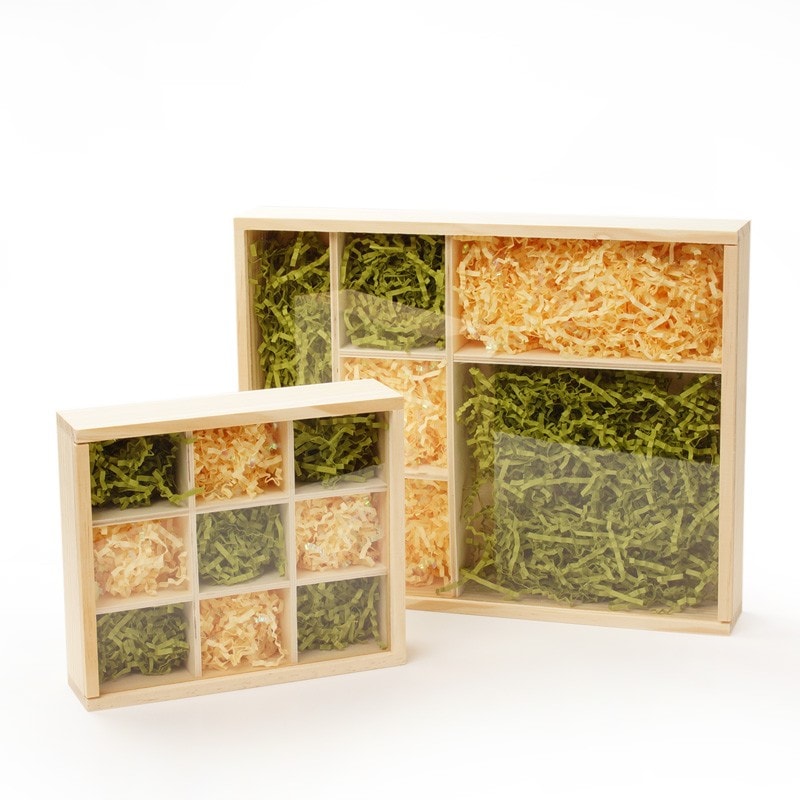 Natural Pine Wood 9 Section Trays with Clear Sliding Top | Shop