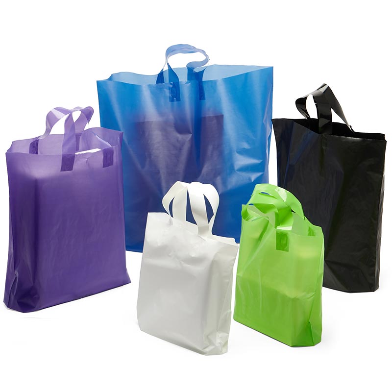 Packaging Different Polythene Shopping Bags Matte Opaque Loop