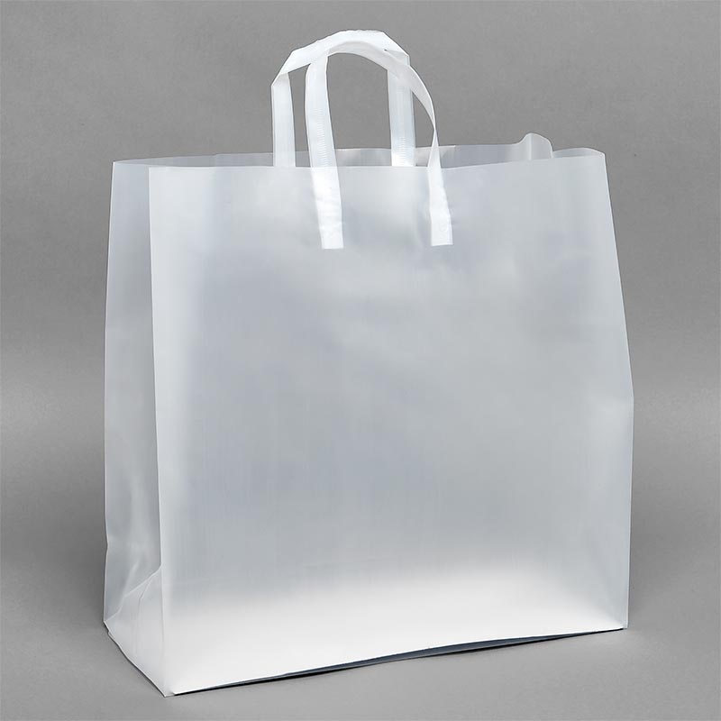 Clear Frosted Tri-Fold Plastic Handle Bags Shop