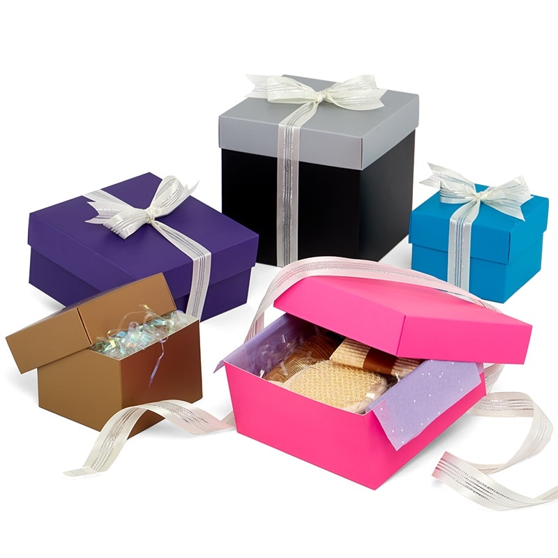 Paper Mart Bulk Kraft Gift Boxes 4 X 4 X 2 | Quantity: 100