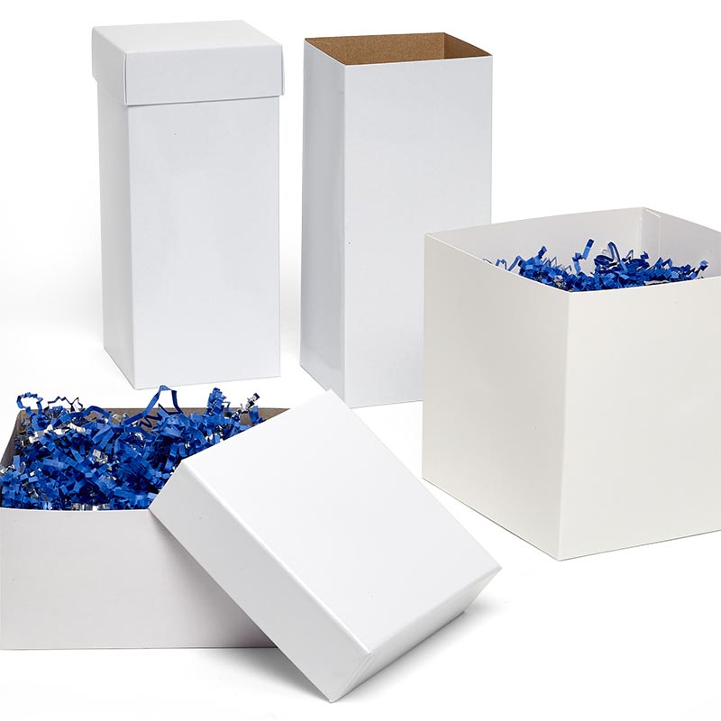 White 2 Piece Hat Box 14 inch x 14 inch x 7 inch | Quantity: 25 by Paper Mart