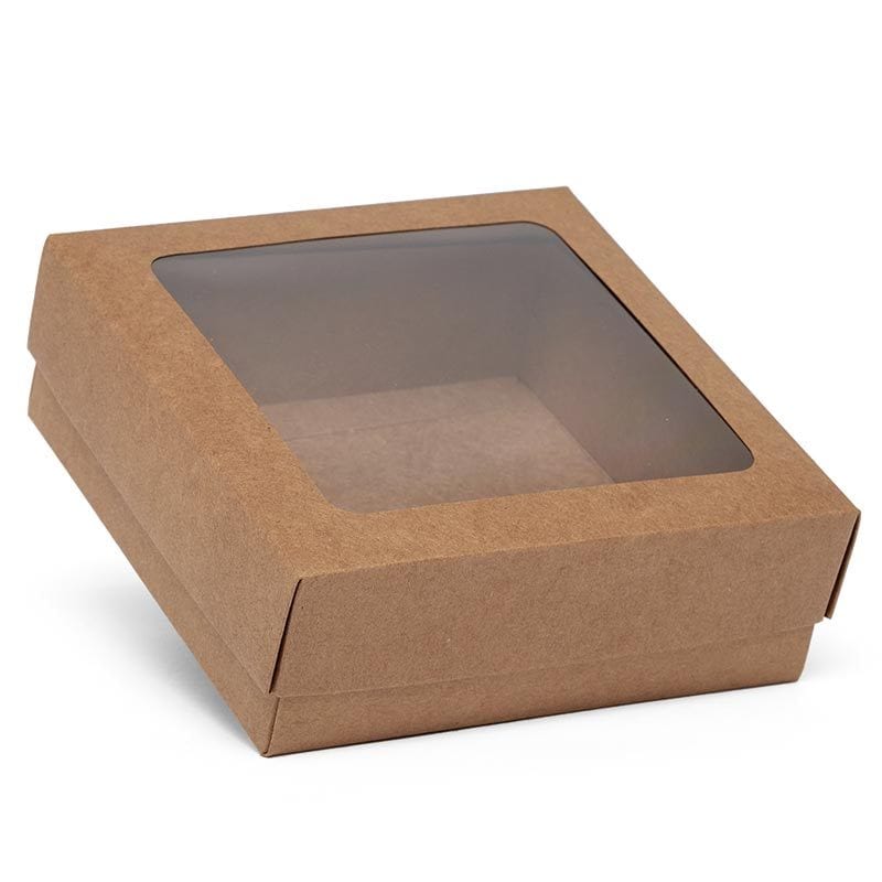 6" x 6" Kraft Cookie / Bakery Box with Square Window
