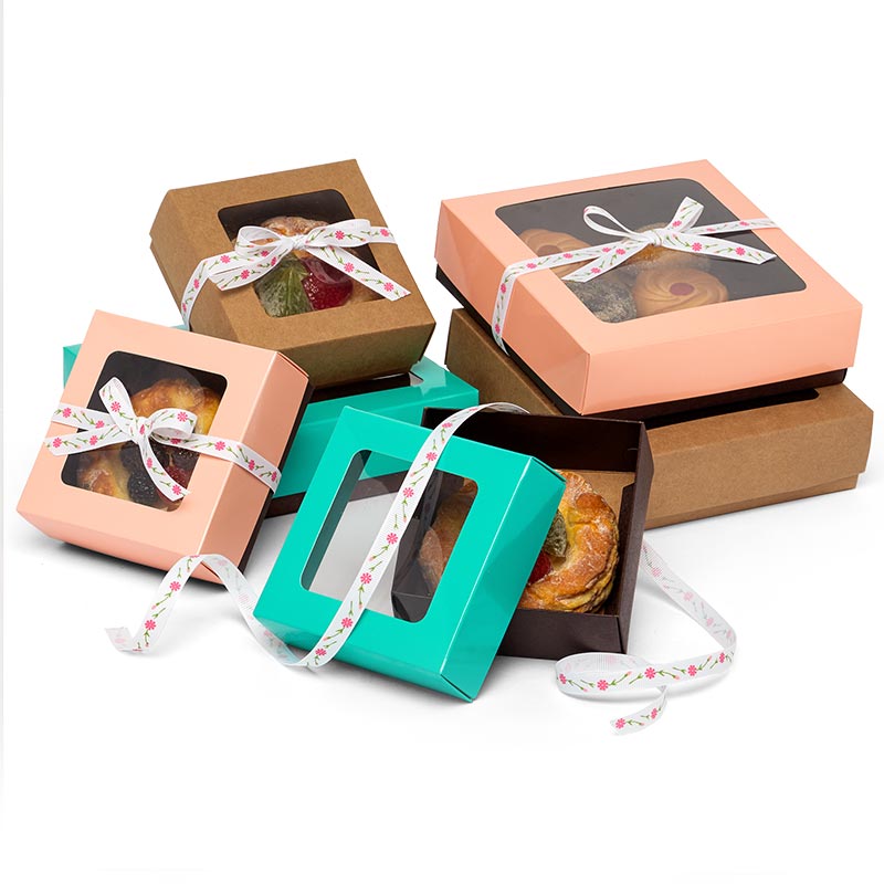 Bi-Colored Cookie Box With Square Window