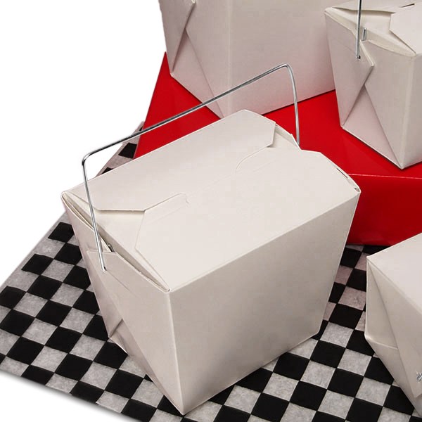 25 WHITE Quart Chinese Take Out Box 26oz Food Pail Party Favor Wedding Candy