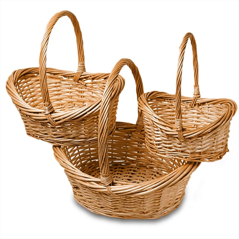 oval tobacco basket 3pcs Geneoa Willow Basket Set Christmas
