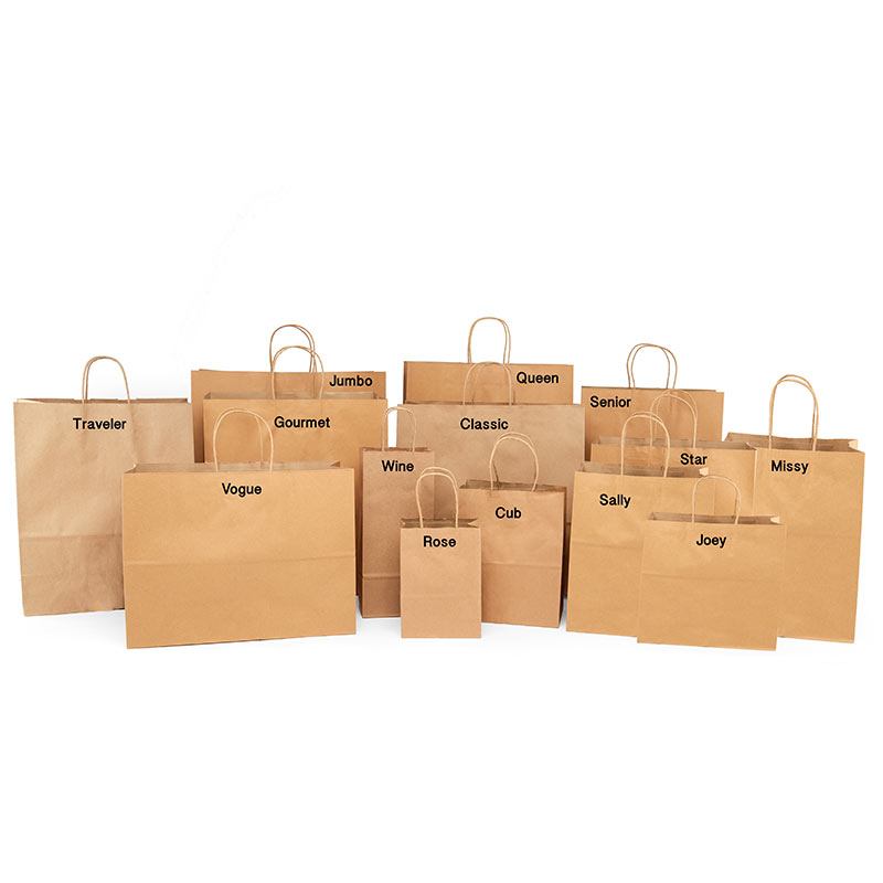 Wholesale Set of 50 8 x 10 Brown Natural Paper Gift Shopping Bags With Handles 