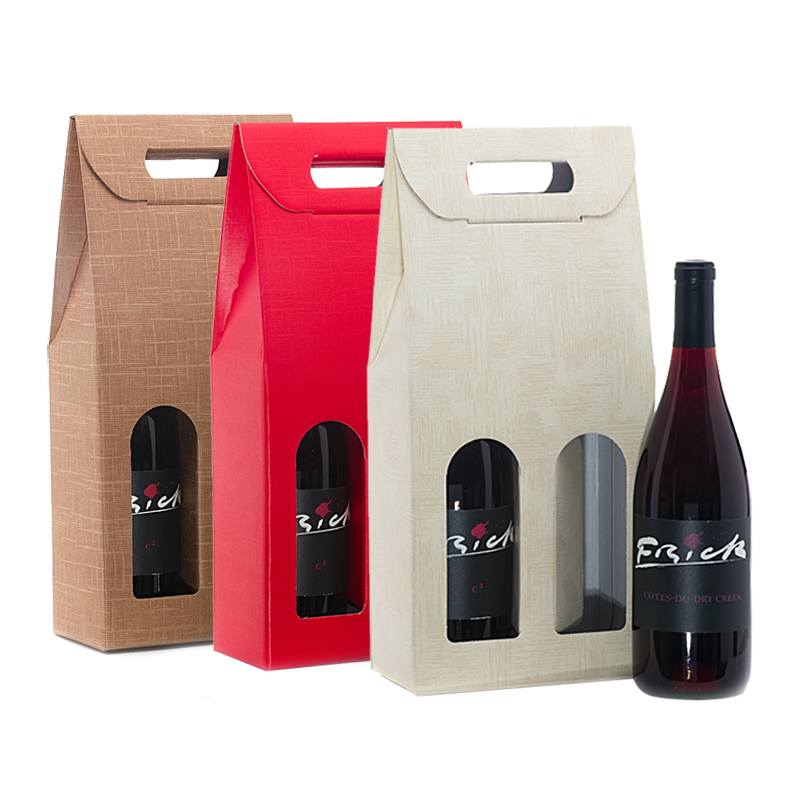 2-Bottle Canvas Embossed Wine Carry Box