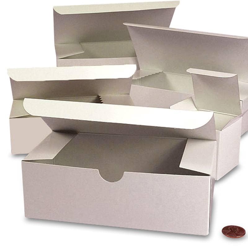 5 Pack MagicWater Supply White Cardboard Tuck Top Gift Boxes 4x4x4 