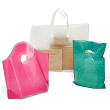 Clear Frost Plastic Shopping Bags - Medium | A&B Store Fixtures