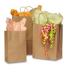 100% Recycled Kraft Shopping Bags