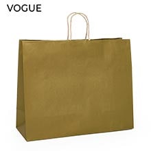 Gold Handle Gift Bags Gusset - 6 - Quantity: 200 - Twist Handle Bags - Size: Queen Width: 16 Height/Depth: 18-1/2