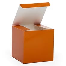 Wholesale Gift Boxes Orange - 4 X 4 X 4 - Cardboard - Quantity: 100 - Colored Gift Boxes - Caliper : 0.2 by Paper Mart