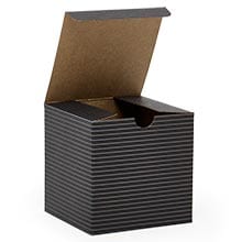 Black Pinstripe Paper Gift Box - 4 X 4 X 4 - Cardboard - Quantity: 100 - Colored Gift Boxes - Caliper : 0.24