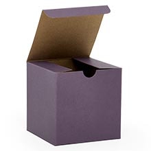 Purple Paper Gift Box - 4 X 4 X 4 - Cardboard - Quantity: 100 - Colored Gift Boxes - Caliper : 0.24 by Paper Mart
