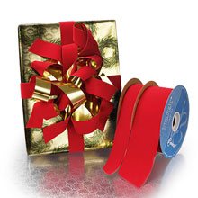 Archer Gift Ribbon Multipurpose Beautifully No Odor Rhombus Pattern  Bronzing Decorate Durable 2.5 Yards Christmas Wrapping Ribbon for Fes 