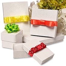 Bows Kraft Damask Cotton Filled Jewelry Boxes Gift Boxes Bracelet Boxes 100 Box 