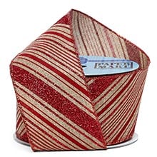 Christmas Glitter Stripes Linen Ribbon - 2-1/2 X 10 Yards - Embellishments & Trims by Paper Mart