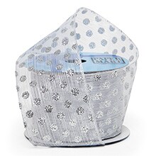 Glitter Dots On Sheer Wired Ribbon, Silver W/ Metallic, Roll 1 - 2-1/2 X 10YD, - Greeting Cards by Paper Mart
