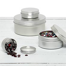 RAYNAG 10 Pieces Round Aluminum Cans Screw Lid Metal Tins Jars