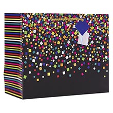 Party Popper Black Small Euro Tote - 6 X 3 X 7-1/2 - Gusset - 3'' - Quantity: 60 by Paper Mart