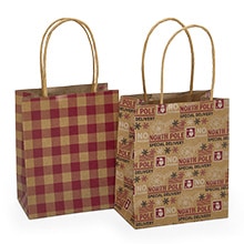 Assorted Holiday Gift Bags - Tra - 4-1/2 X 2-5/8 X 5-3/8, - Gusset - 2 5/8'' - Quantity: 6 by Paper Mart