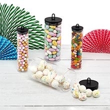 MECCANIXITY Clear Plastic Storage Tube With Lids – 8-inch Long, 23mm Diameter For Beads, Crafts, Small Parts
