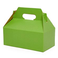 Patterns Gable Gift Boxes - Apple Green Pinstripe - Green - Case 250 - 8-7/8 X 5 X 3-1/2 - Cardboard by Paper Mart