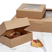 Dessert Paperboard Bakery Box with Display Window for Mini Cake Cookie White Cake Box Pastry Donuts 4 x 4 x 2.3 Inches 50 Pack Disposable Pastry Box Cupcake 