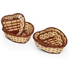 Heart Shaped Bamboo Baskets