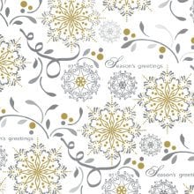 Season s Greetings Snowflakes Gift Wrap - 30 X 833' - Gift Wrapping Paper by Paper Mart