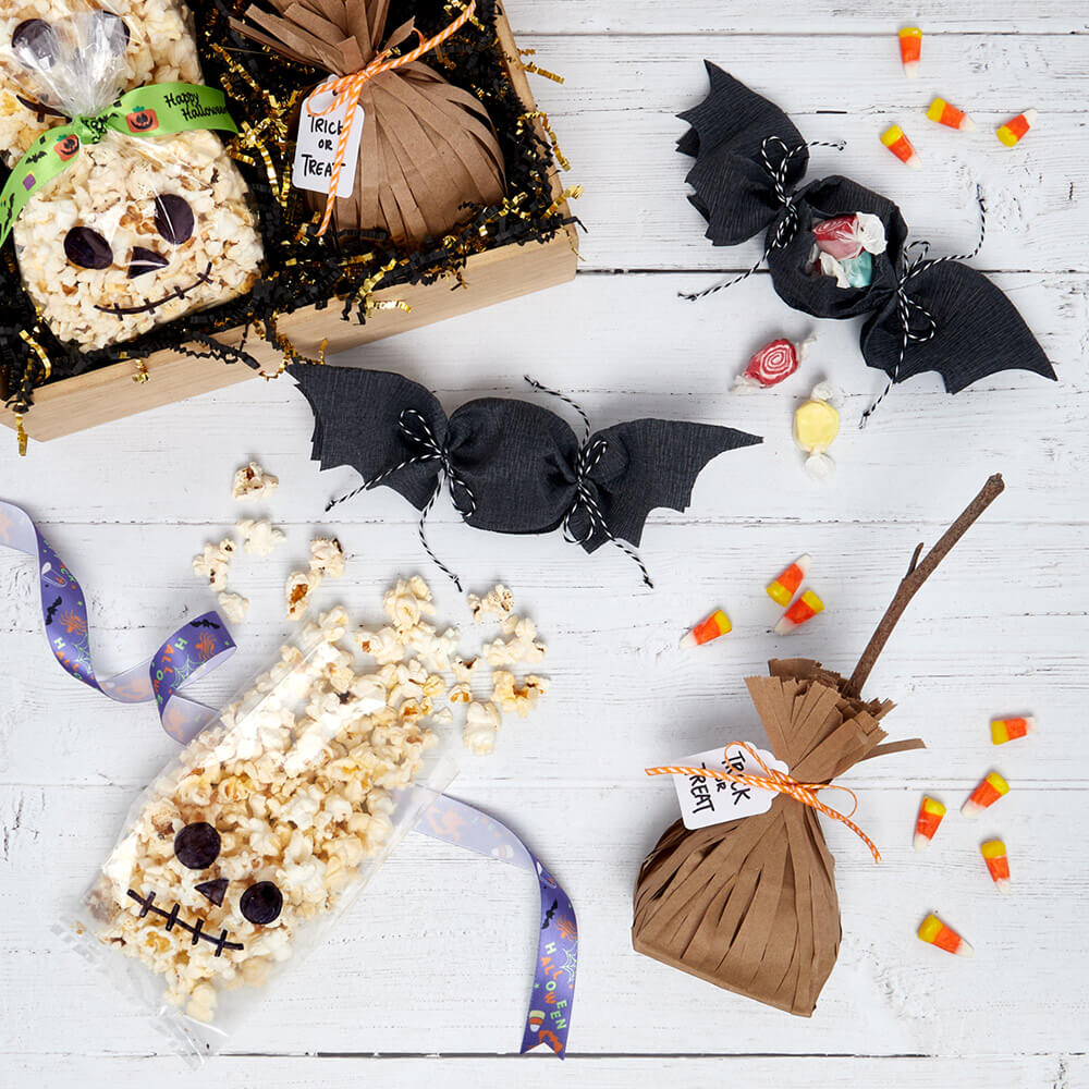 halloween treat bags made with Paper Mart products