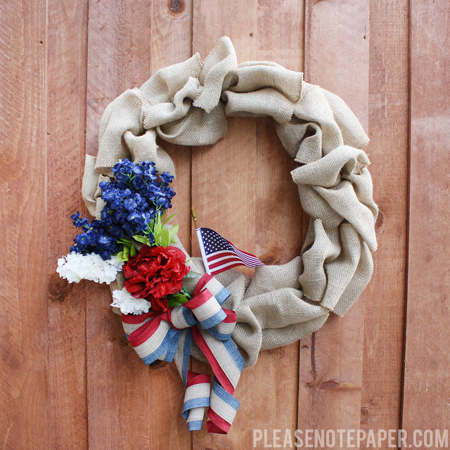 4th of July Burlap Wreath