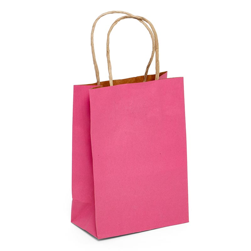 Premium Shadow Stripe Colored Kraft Shopping Bags (250 / Pack)