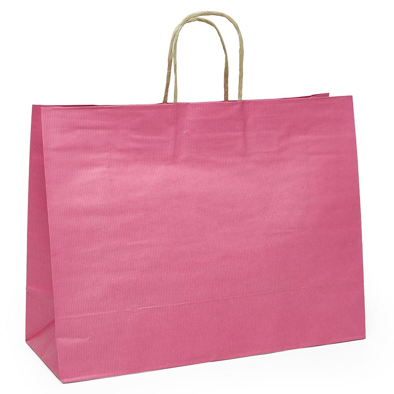 Premium Shadow Stripe Colored Kraft Shopping Bags (250 / Pack)