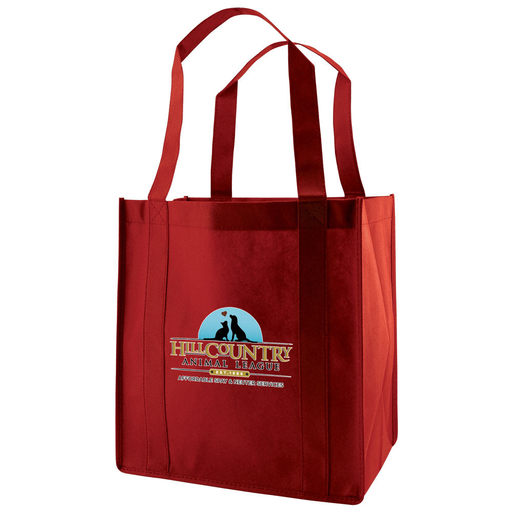 Custom 20" Handle Heavyduty Grocery Fabric Tote 1C/1S-Ss (1 Color/1 Stamp-Silkscreen)