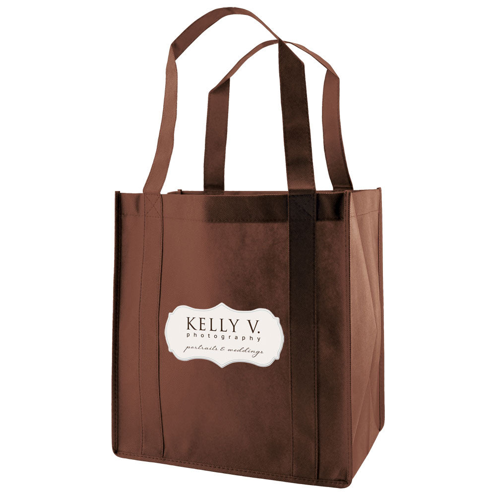 Custom 20" Handle Heavyduty Grocery Fabric Tote 1C/1S-Ss (1 Color/1 Stamp-Silkscreen)