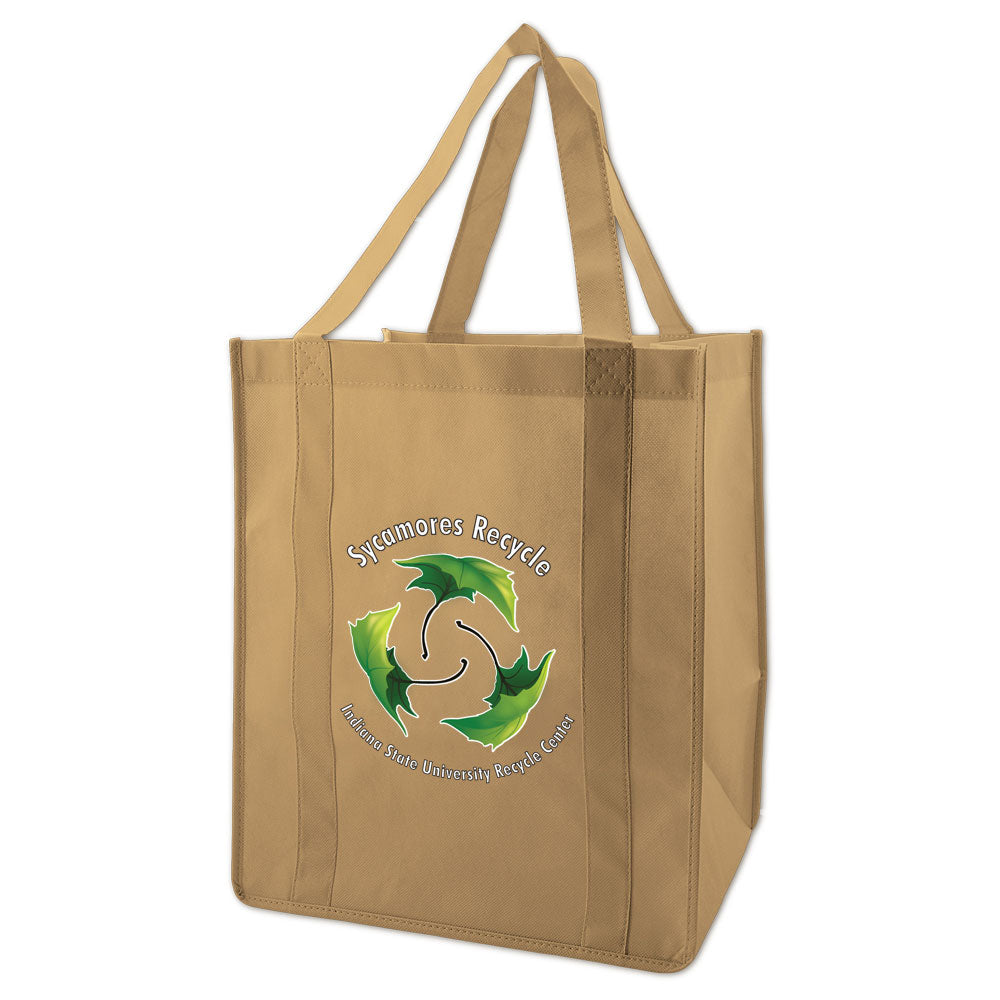 Custom 20" Handle Heavyduty Grocery Fabric Tote 1C/1S-Ss (1 Color/1 Stamp-Silkscreen)