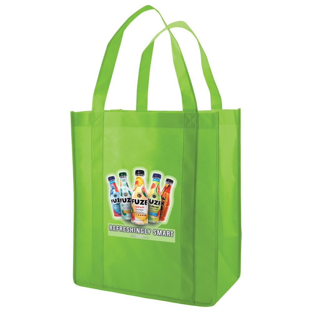 Custom 20" Handle Heavyduty Grocery Fabric Tote 1C/1S-Ss (1 Color/1 Stamp-Silkscreen)
