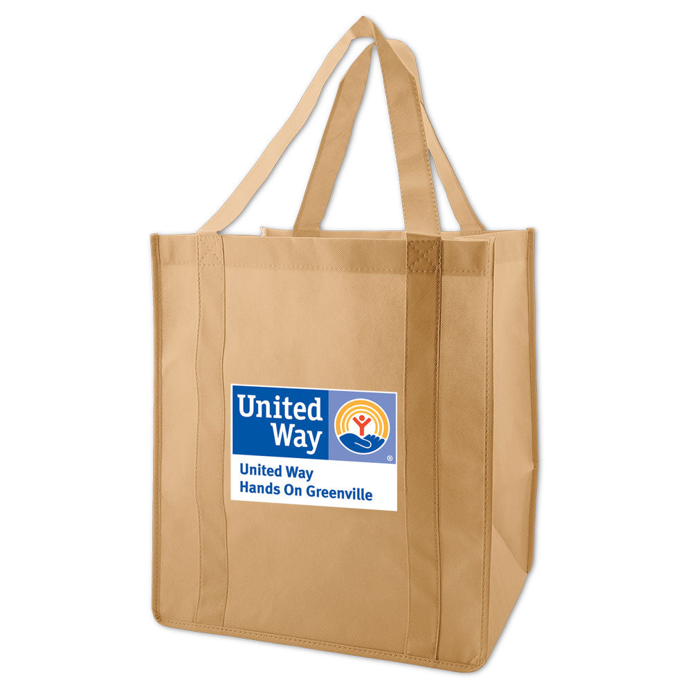 Custom 20" Handle Heavyduty Grocery Fabric Tote 1C/1S-Ss (1 Color/1 Stamp-Silkscreen)