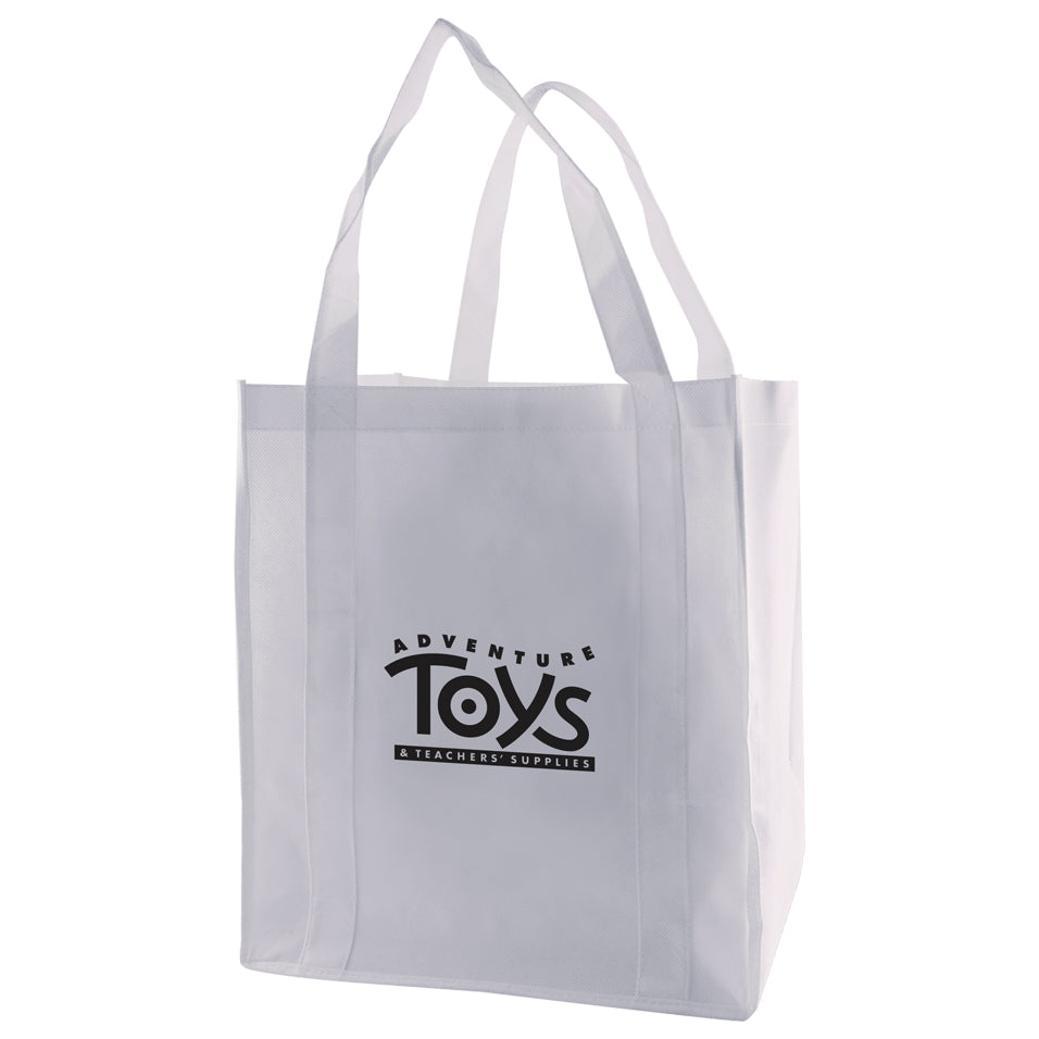 Custom 20" Handle Heavyduty Grocery Fabric Tote 1C/1S-Ss (1 Color/1 Stamp-Silkscreen)