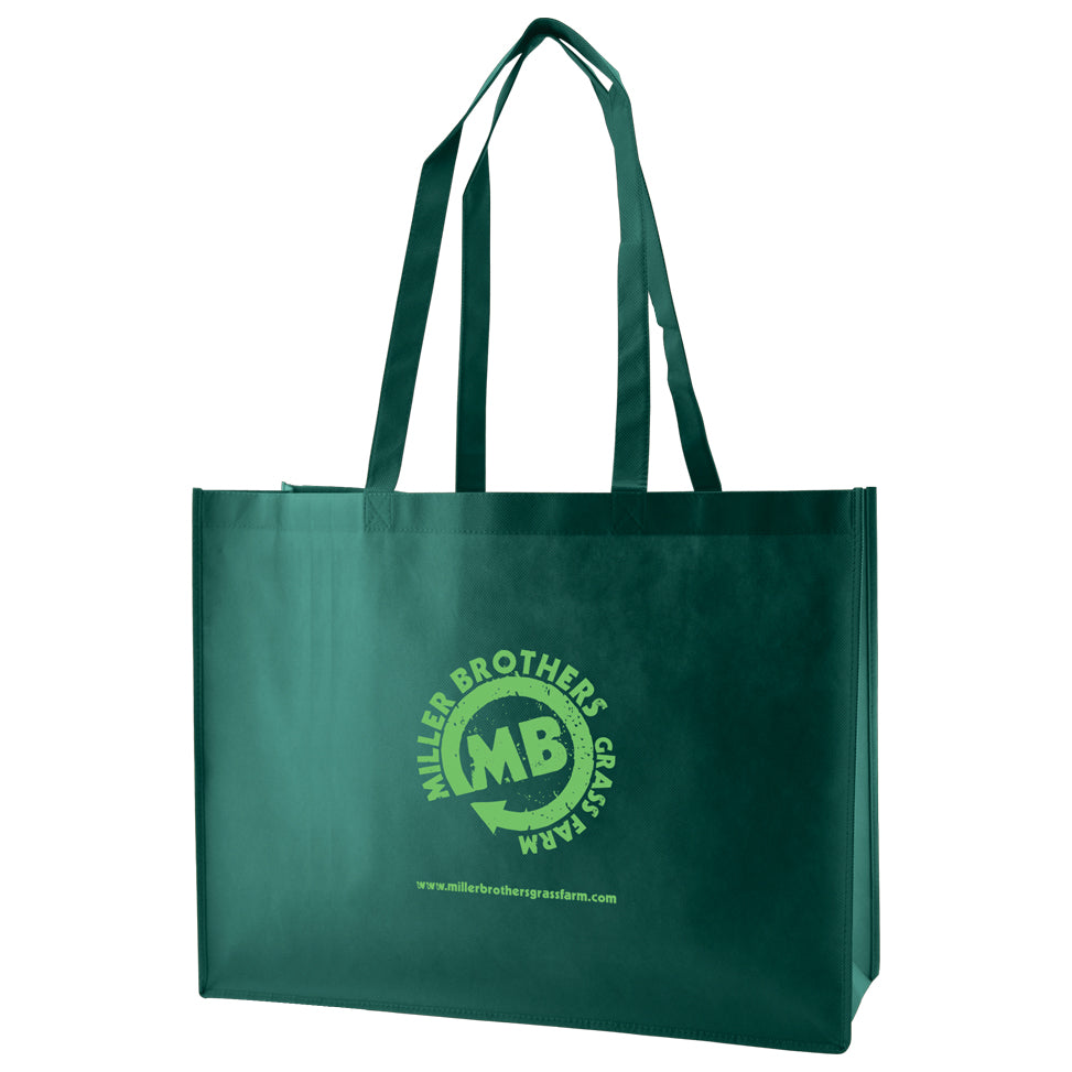 Custom 28" Handle Regular Fabric Tote 1C/1S-Ss (1 Color/1 stamp-Silk screen)