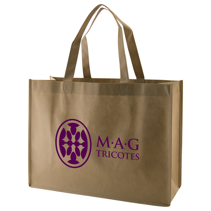 Custom 18" Handle Regular Fabric Tote 1C/1S-Ss (1 Color/1 stamp-Silk screen)