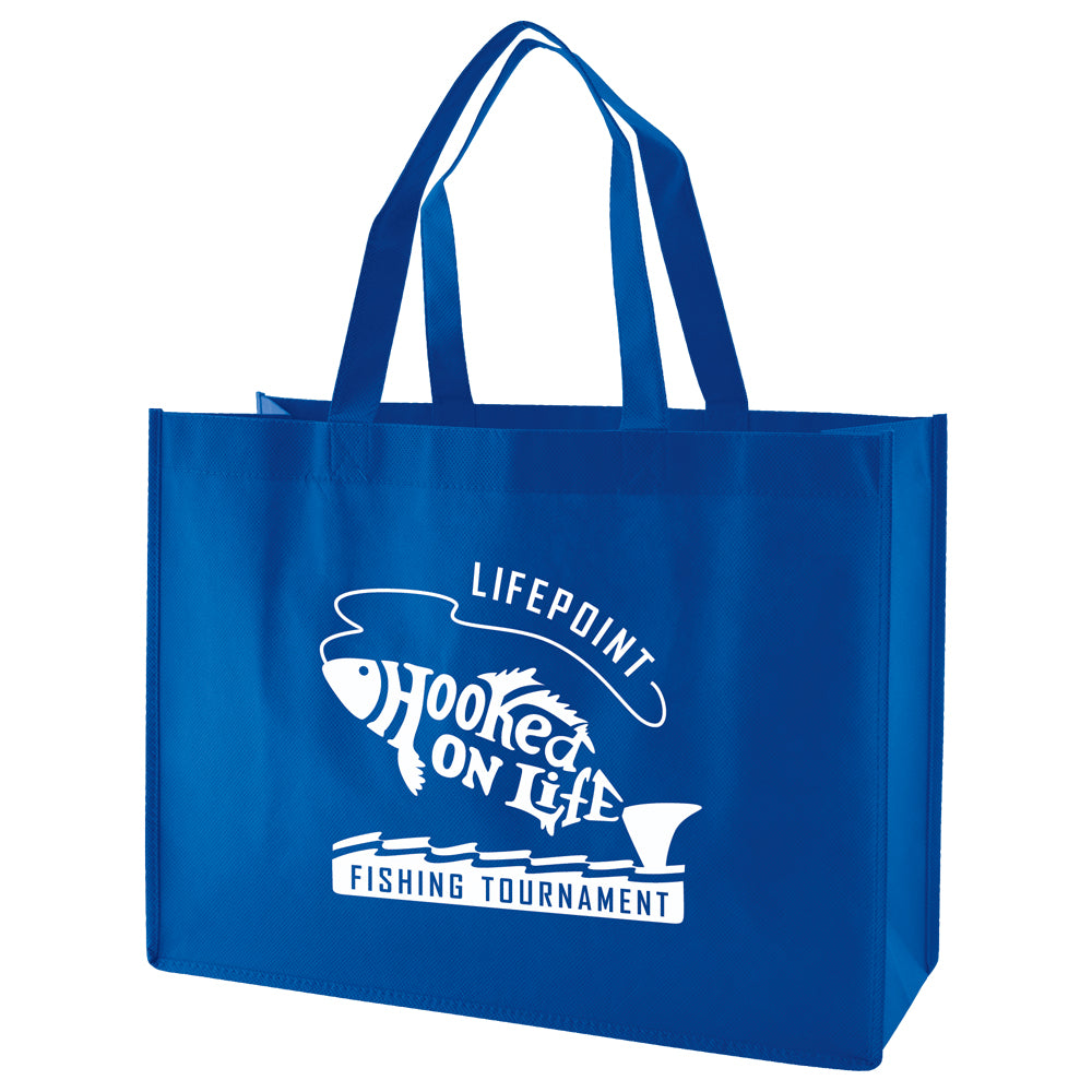 Custom 18" Handle Regular Fabric Tote 1C/1S-Ss (1 Color/1 stamp-Silk screen)