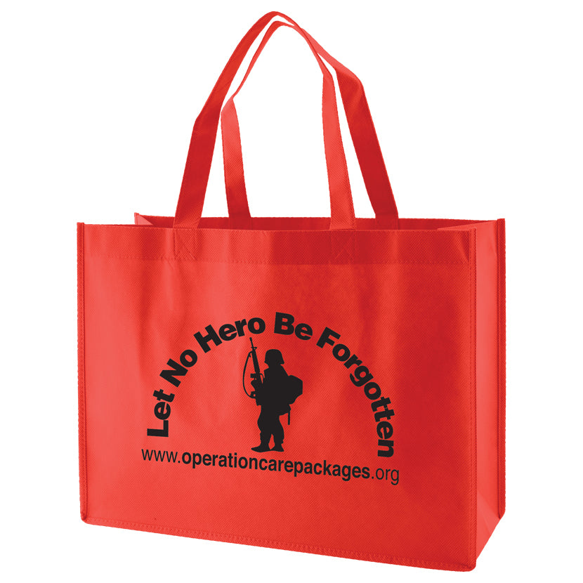 Custom 18" Handle Regular Fabric Tote 1C/1S-Ss (1 Color/1 stamp-Silk screen)