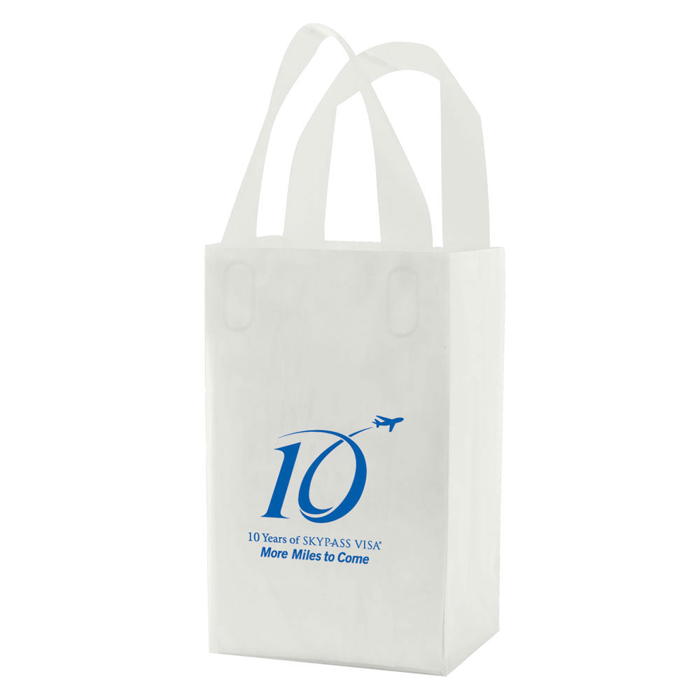 Custom Clear Frosted Soft Loop Handle Bag - 1C/1S-HS