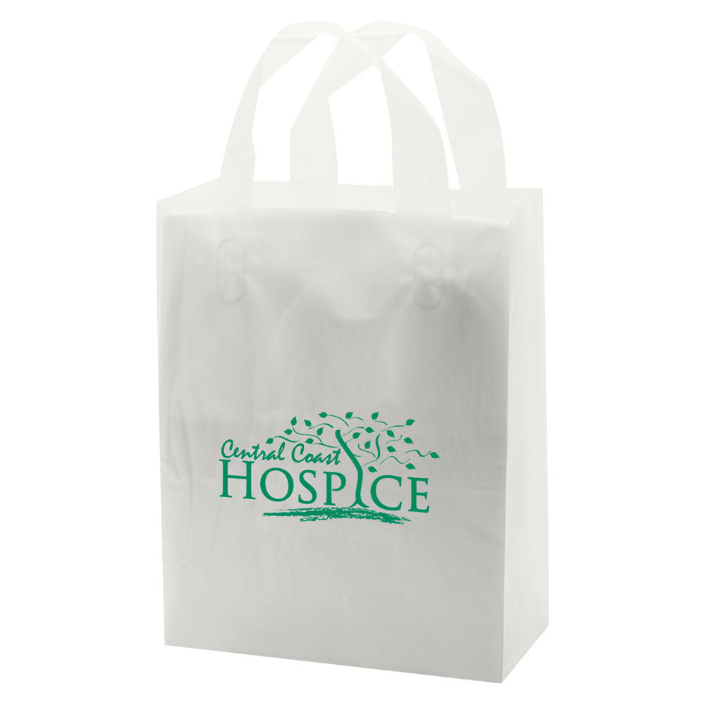 Custom Clear Frosted Soft Loop Handle Bag - 1C/1S-HS